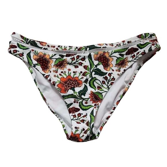 Cupshe Ladies Size XXL White Orange Green Floral Bikini Bottoms - Picture 1 of 5